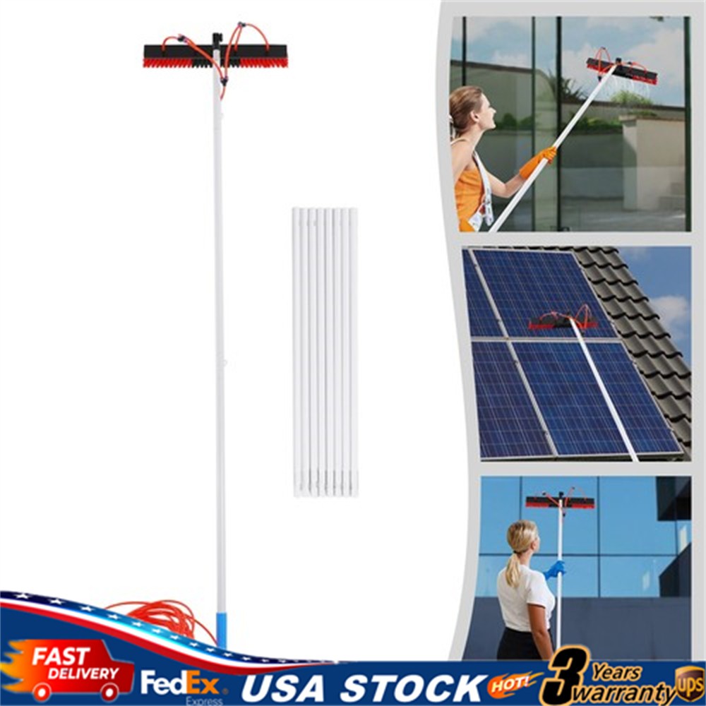 Solar Panel Cleaning Brush Kit 30.18ft Cleaning Equipment W/ 65.62ft Water Pipe