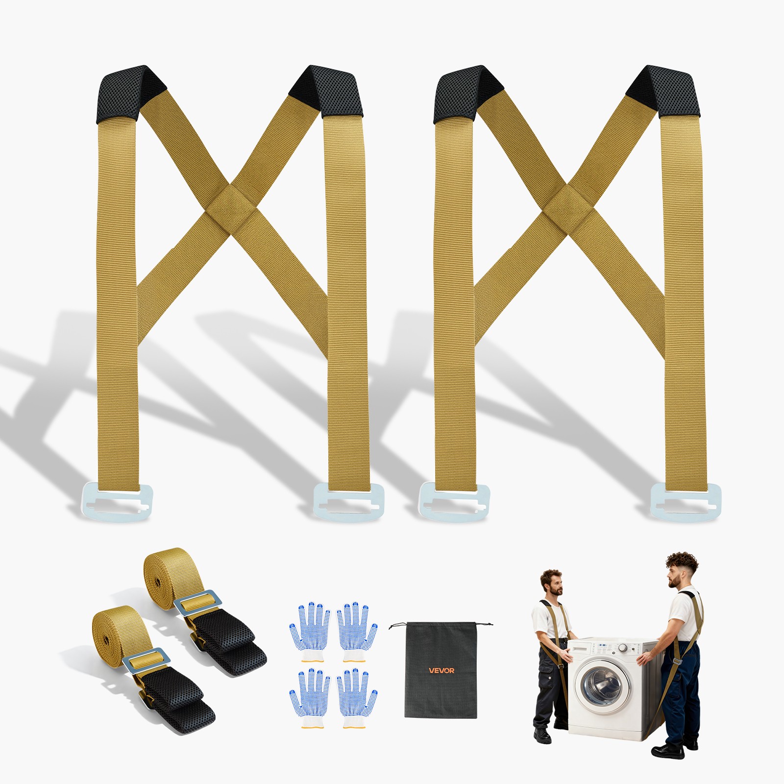 VEVOR Moving Straps Holds up to 1000 lbs 2-Person Lift Straps Move Furniture