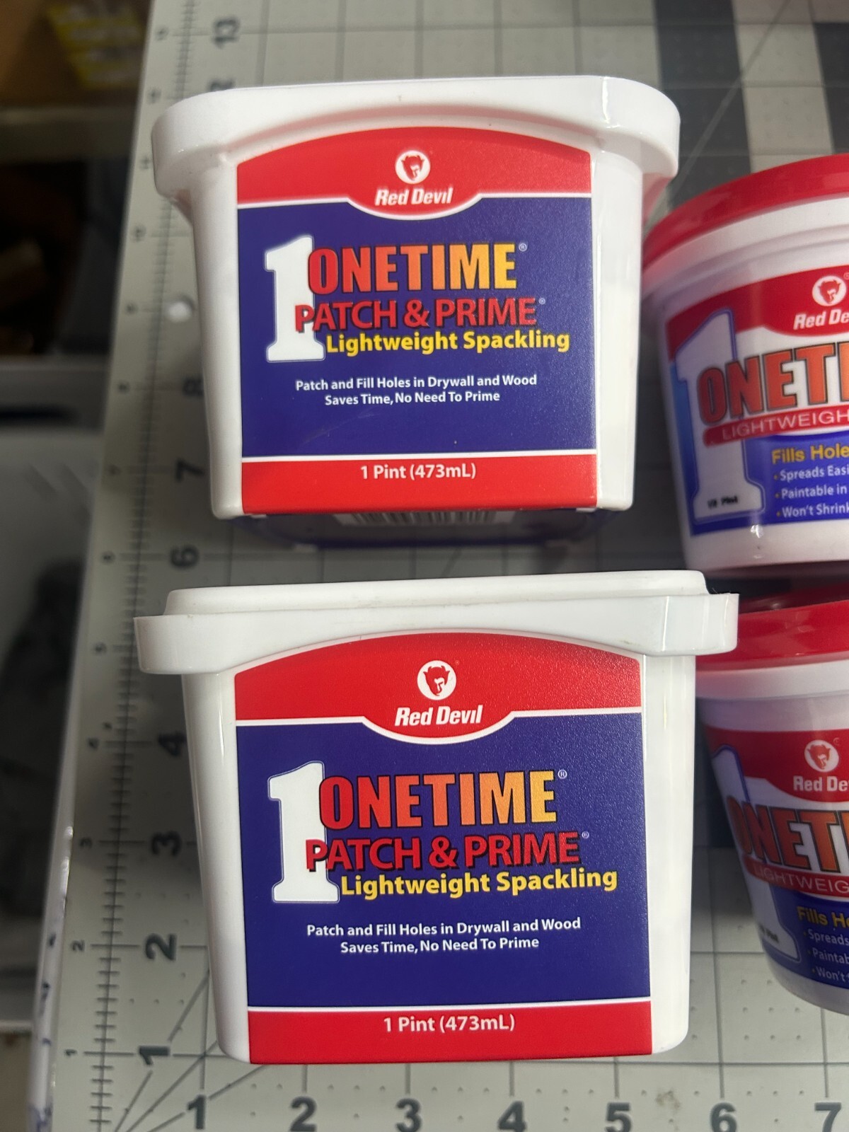5-pack lot Pint Red Devil Onetime Patch & Prime Lightweight Spackling White 0540