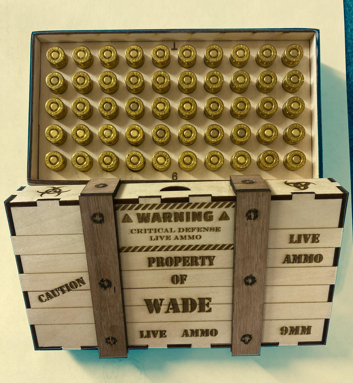 9mm 15 Round Personalized Ammo Crate