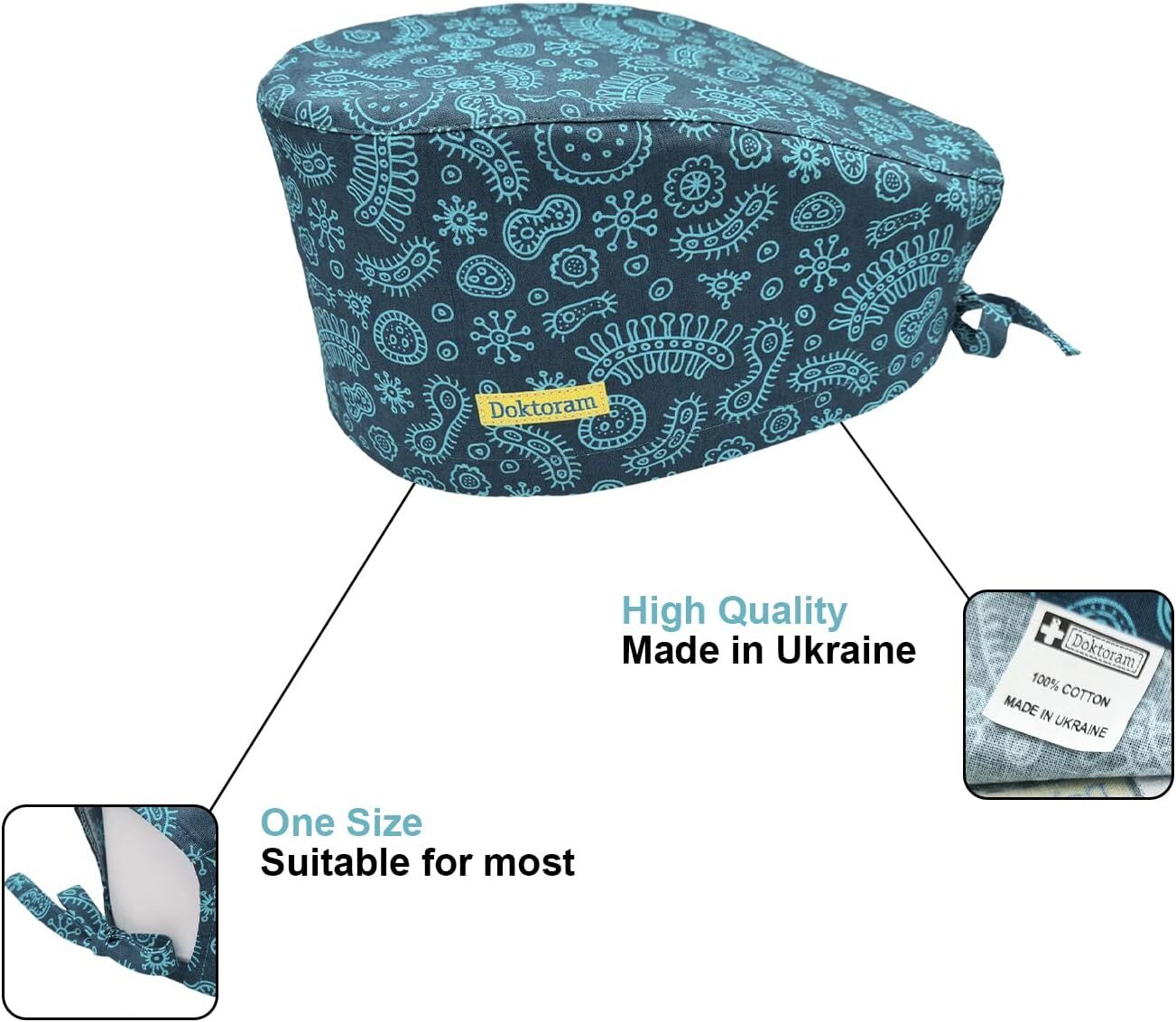 X-Ray Black Working Cap - Comfortable One Size, Aegean Color Microorganism