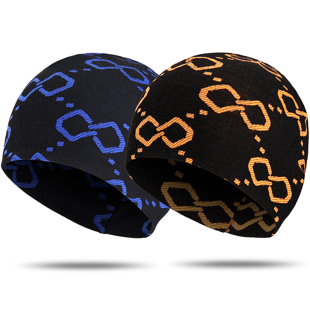 Fashion Sport Running Windproof Hat Winter Double-layer Fabric Print Beanies Hat