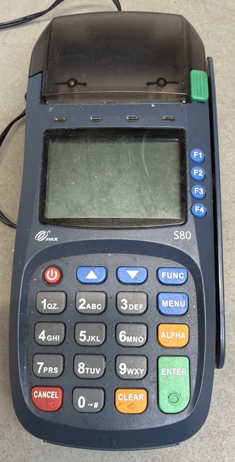 PAX S80 Credit Card Terminal Unit POS With Cable Parts READ