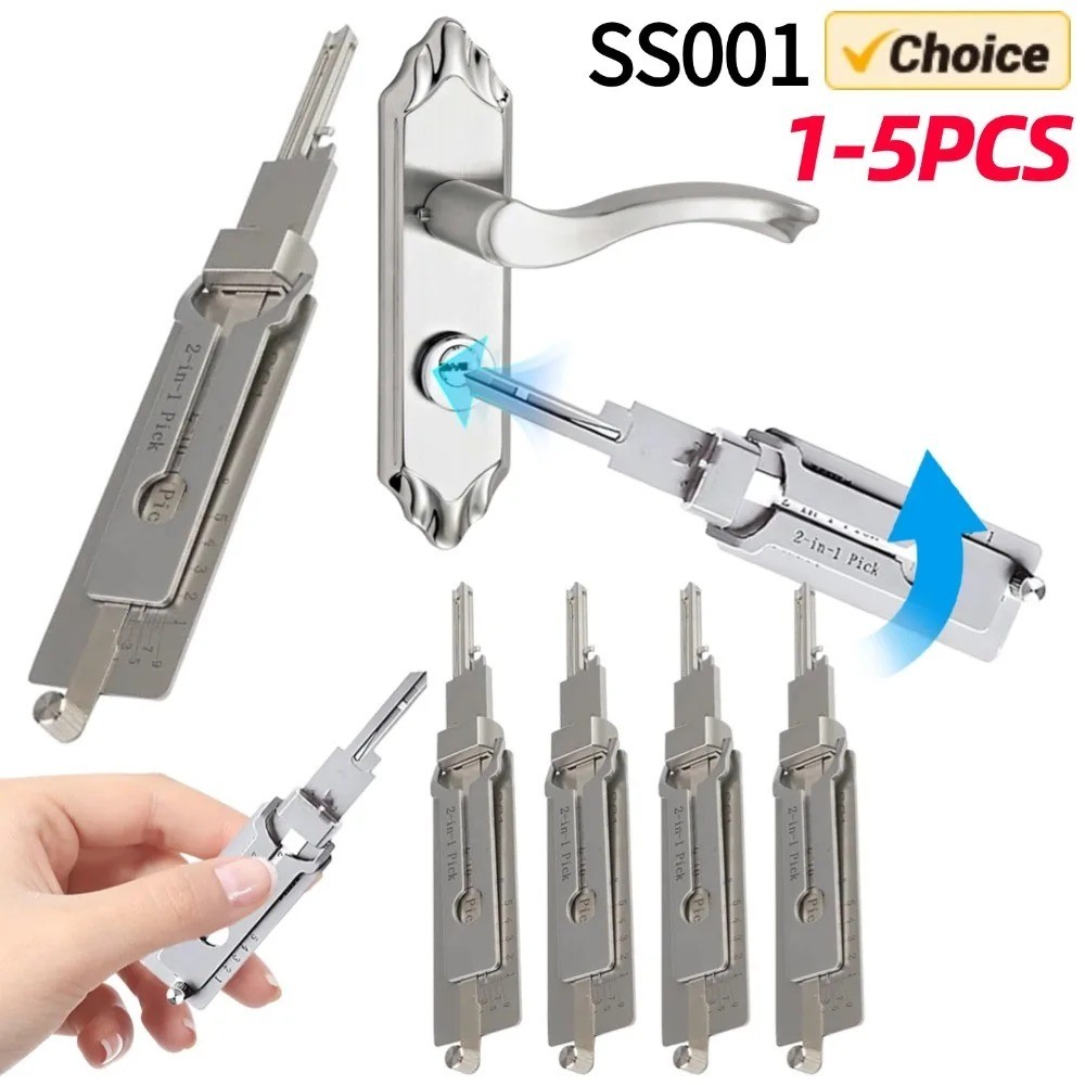 Key Decoder 2 In 1 Portable Lock Picking Set Hook And Pickup Tool Kit Ergonomic/