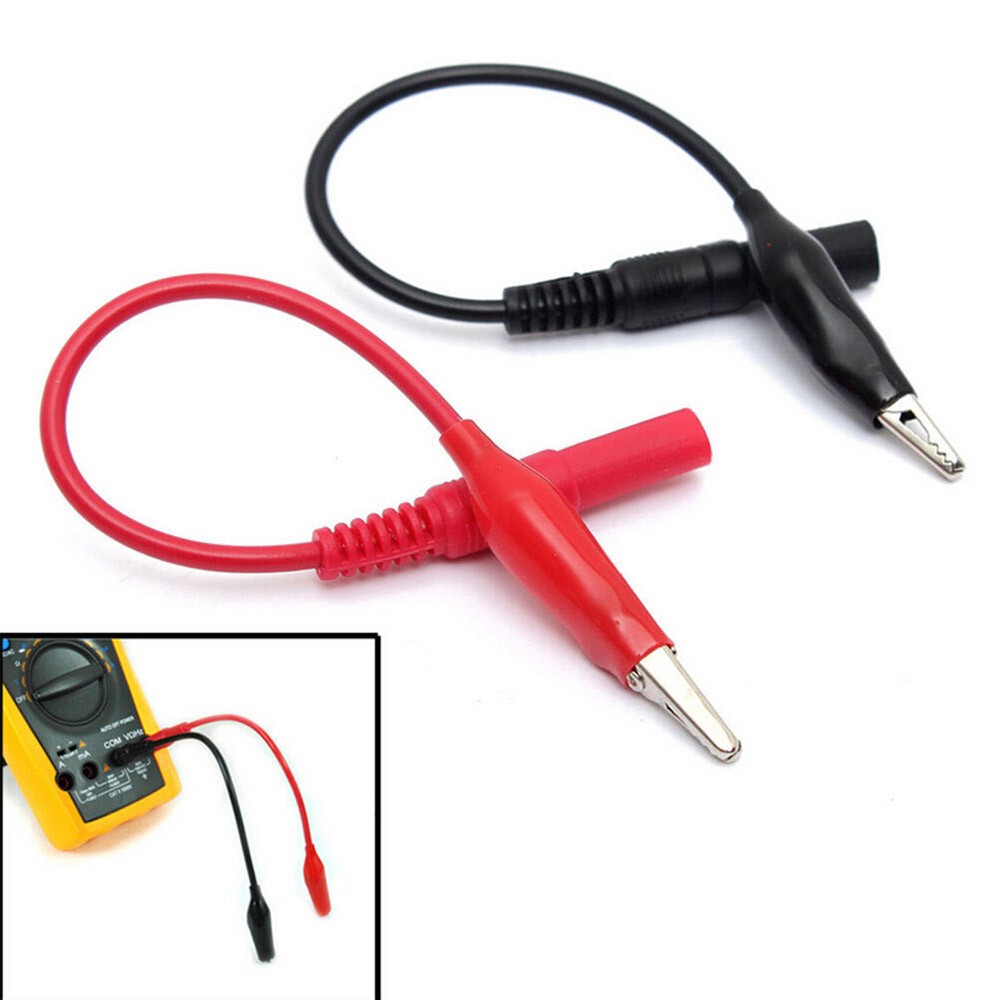 2PCS MultiMeter Alligator Crocodile Clip Test Lead Probe For Fluke Vici Uni-T