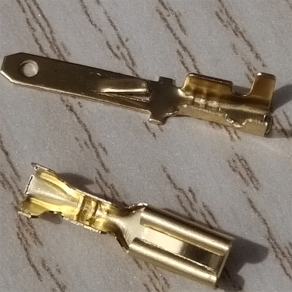 Male Female 2.8mm Spade Terminals Crimp Wire Connectors Non Insulated Brass US