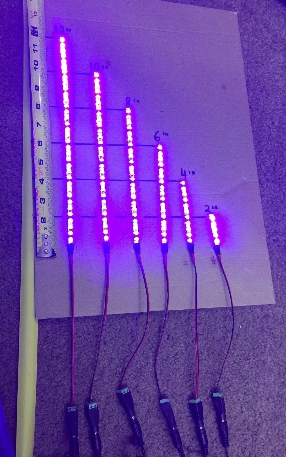 UV Ultra Violet Black Light Lamp LED Water Proof Strip+12v adaptor AC or DC plug