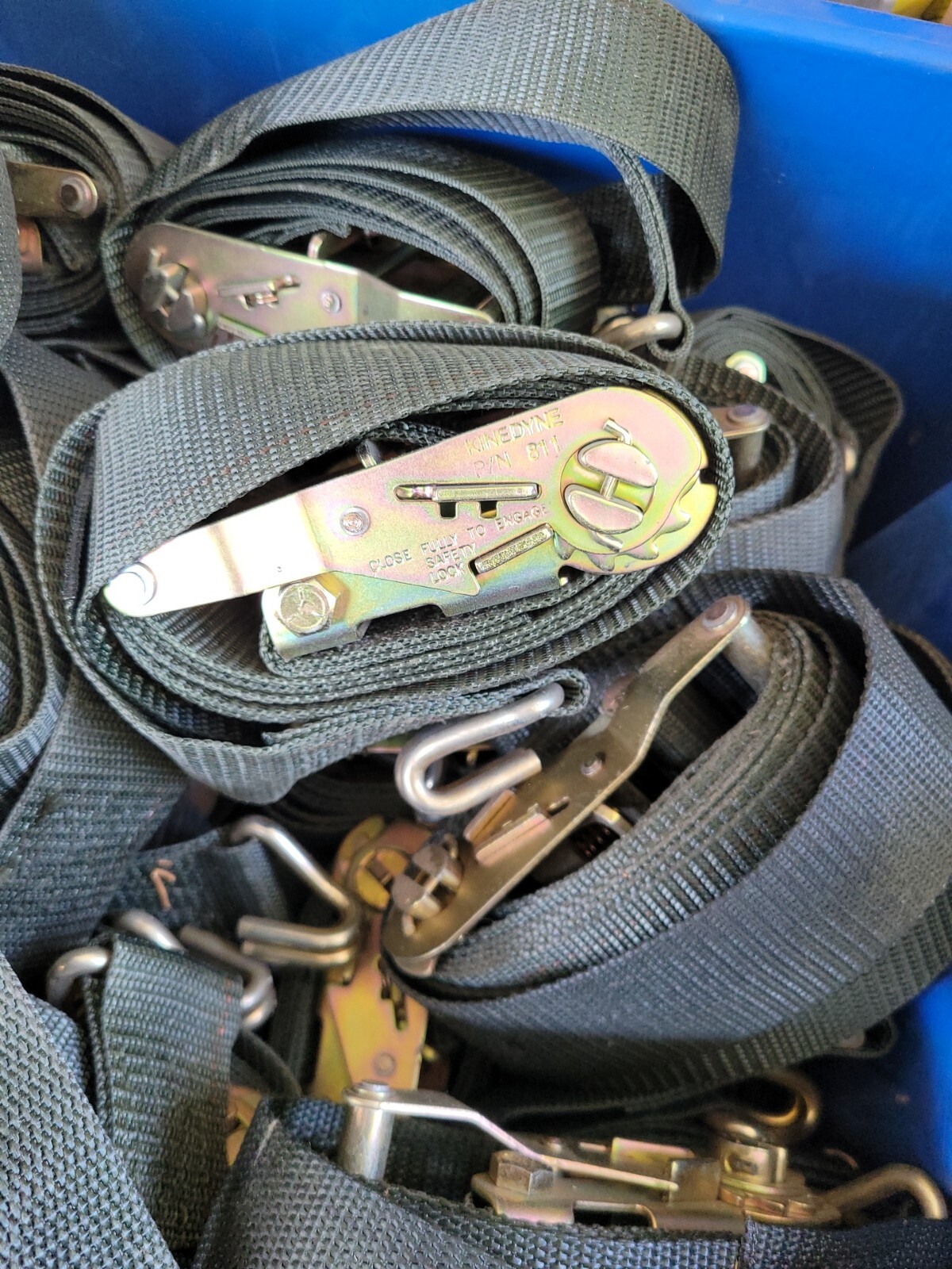 8 NEW Logistic Cargo Ratchet Straps KINEDYNE Part #811 SIZE 2"W x 8’ NEVER USED