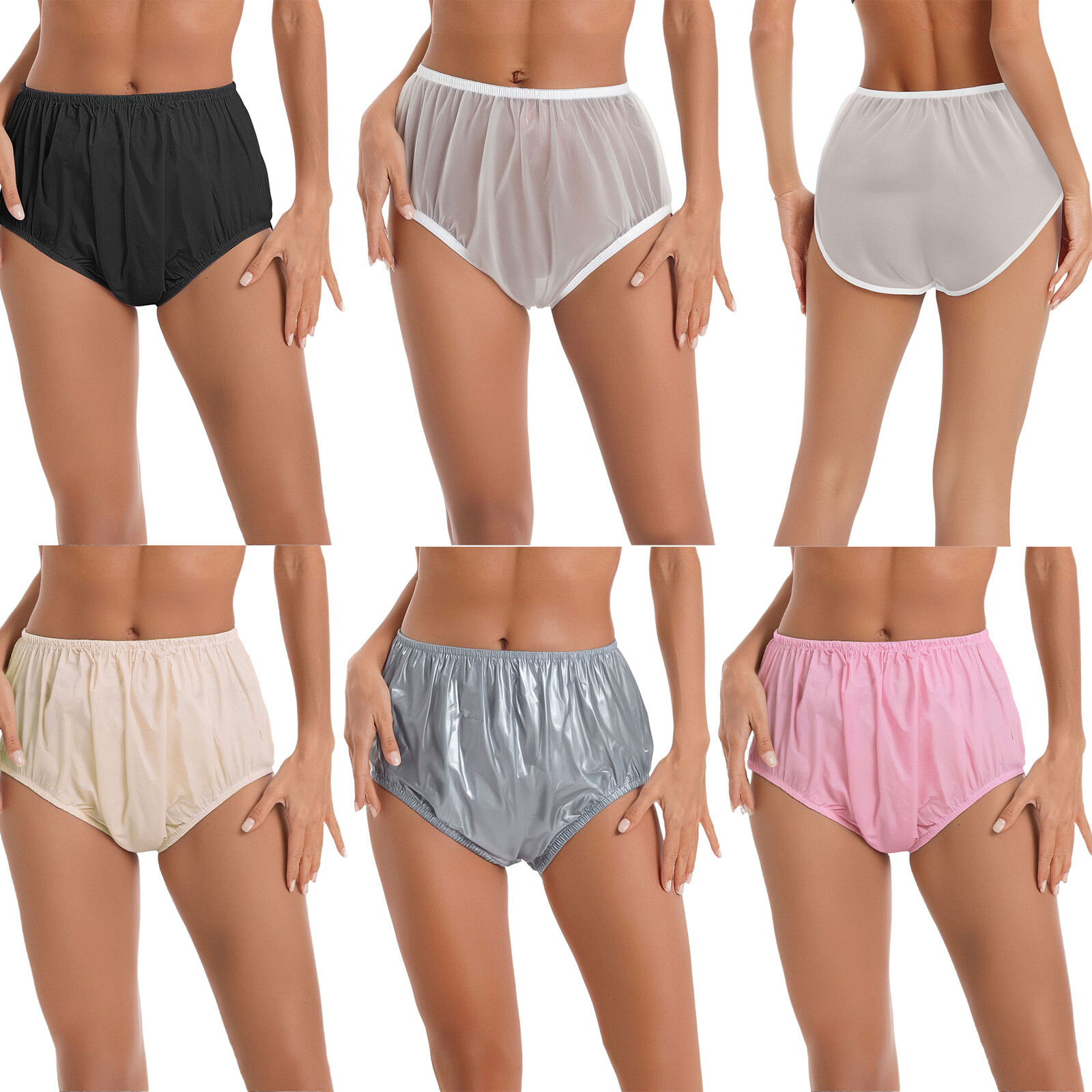 US Adults Plastic Pants Diapers Incontinence Cloth Diaper Cover Rubber Underwear