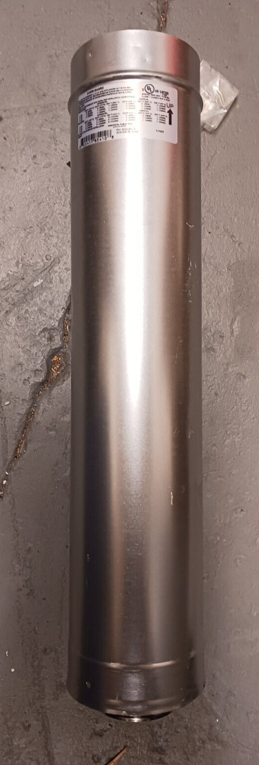 Metal Fab 3CGV24-R Concentric Water Heater Vent Pipe, 3 In/5 In x 24In Length