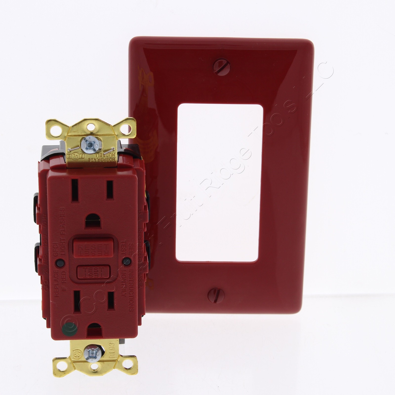 Bryant Red Hospital Grade Self-Test GFCI Receptacle Duplex Outlet 15A GFST82R