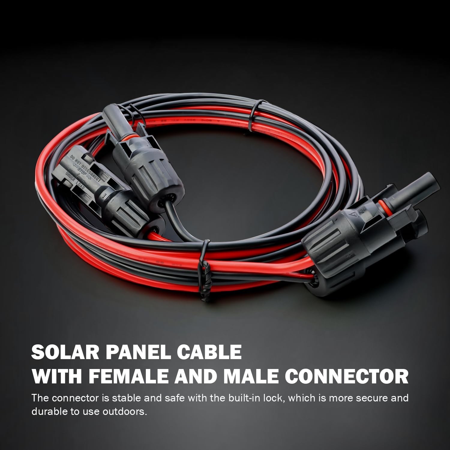 MADCATZ 30 Feet 10AWG Solar Extension Cable, One Pair Parallel Solar Panel Ca...