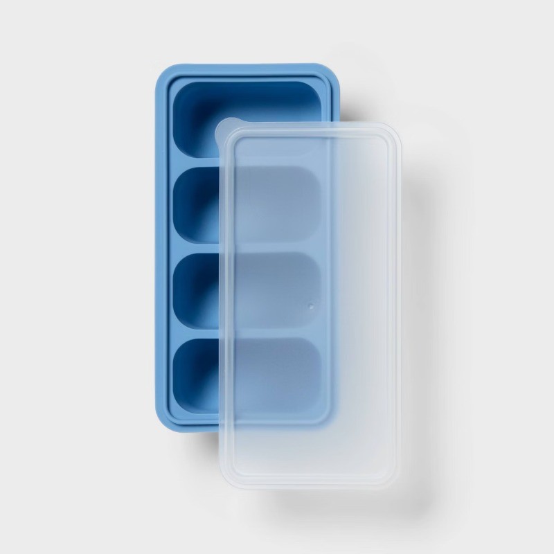 1c Silicone Freezer Mold with Lid Blue