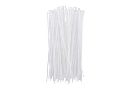 White Zip Ties Heavy Duty 8 Inch(100 Pack), 50lb Multi-purpose 8''(100pack)