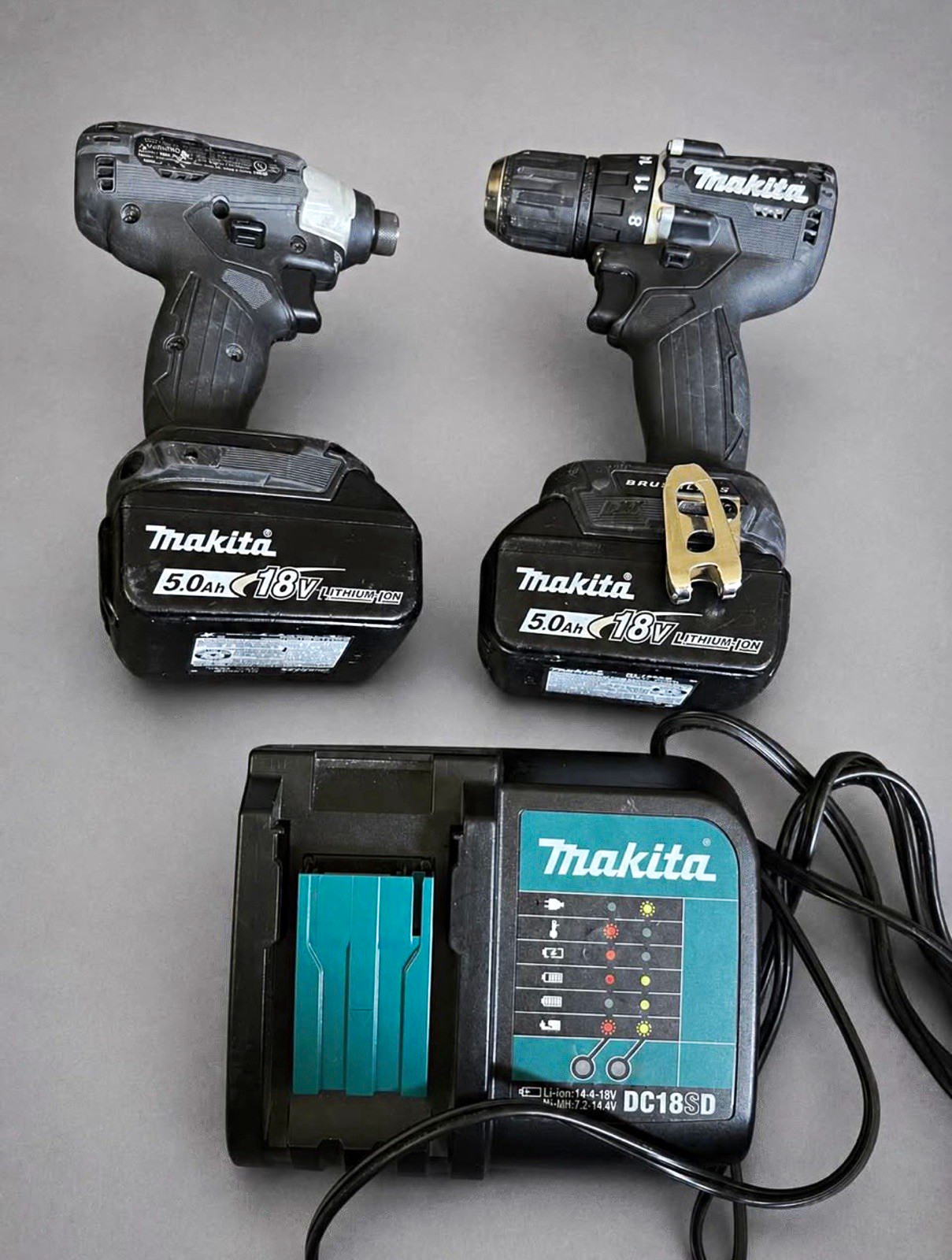 Makita 18V LXT Brushless Drill/Driver & Impact Kit 2x5.0Ah + DC18SD