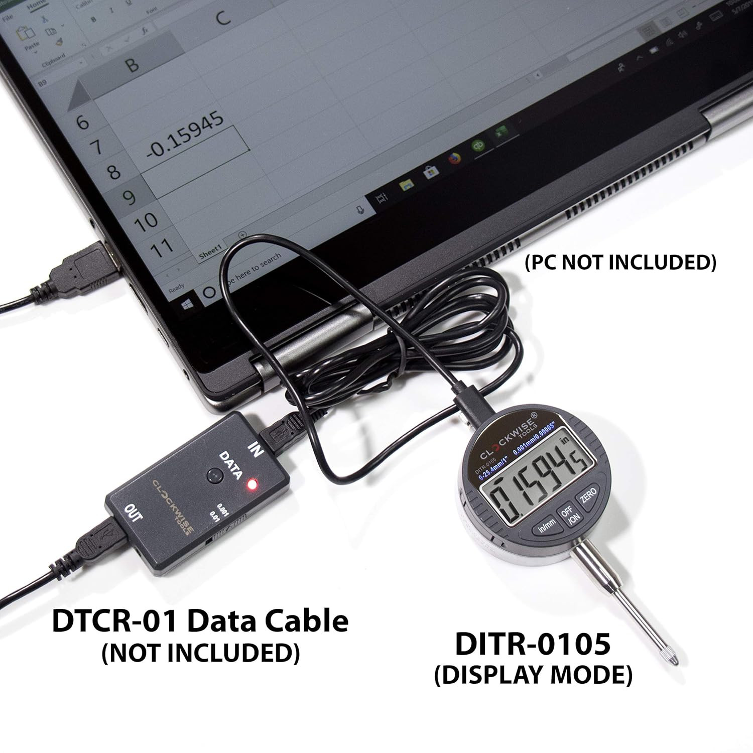Clockwise Tools Digital Indicator with Magnetic Base Holder Stand, DIBR-0105 0-1