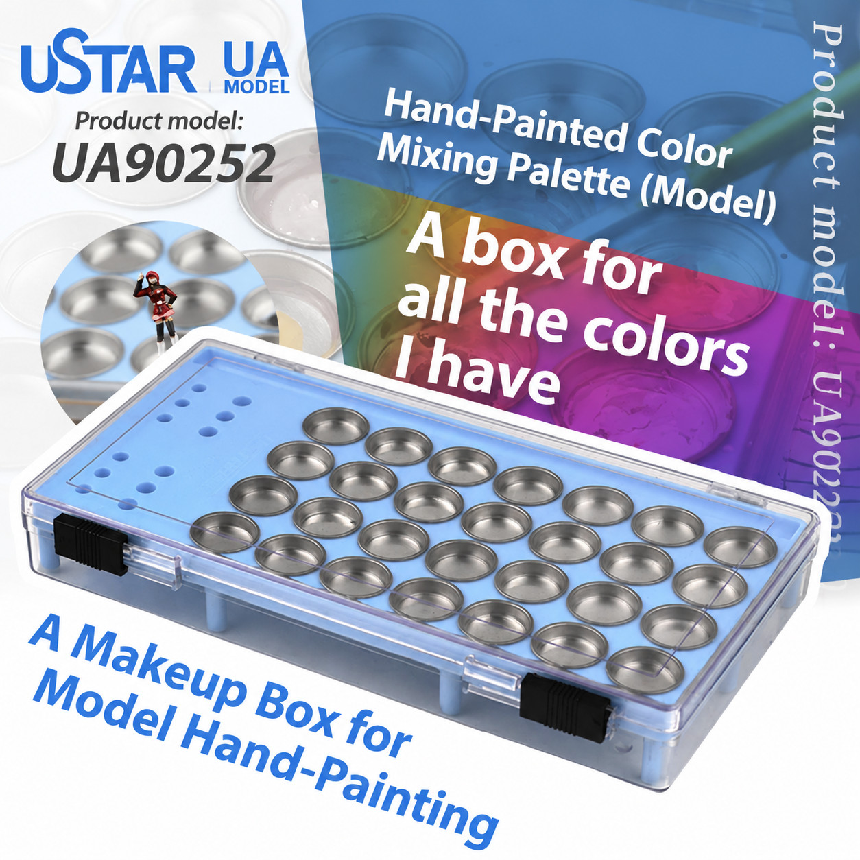 Ustar UA-90252 Hand Painted Mixing Palette Coloring Tools Assembly Model Tool