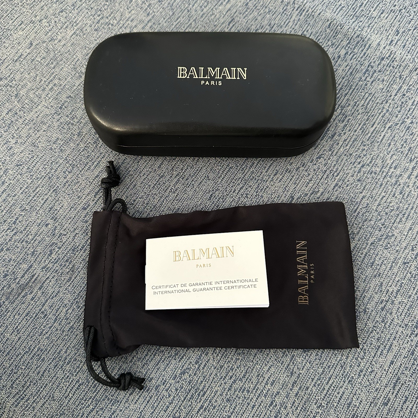 New Balmain Paris Eyewear Clamshell Case Sunglasses Sunglass Dust Bag Luxury Set