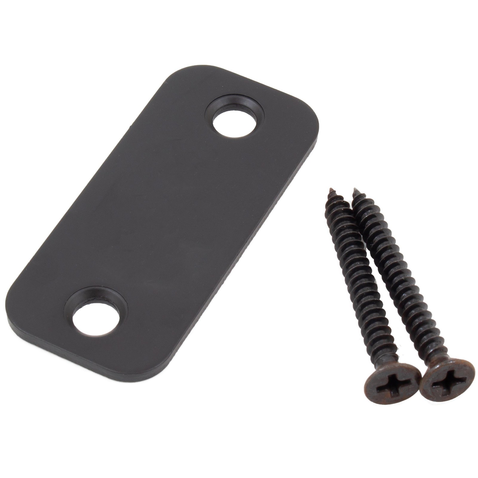 Round Corner Blank Strike Plate, 1" x 2-1/4", Matte Black by Stone Harbor Hardwa
