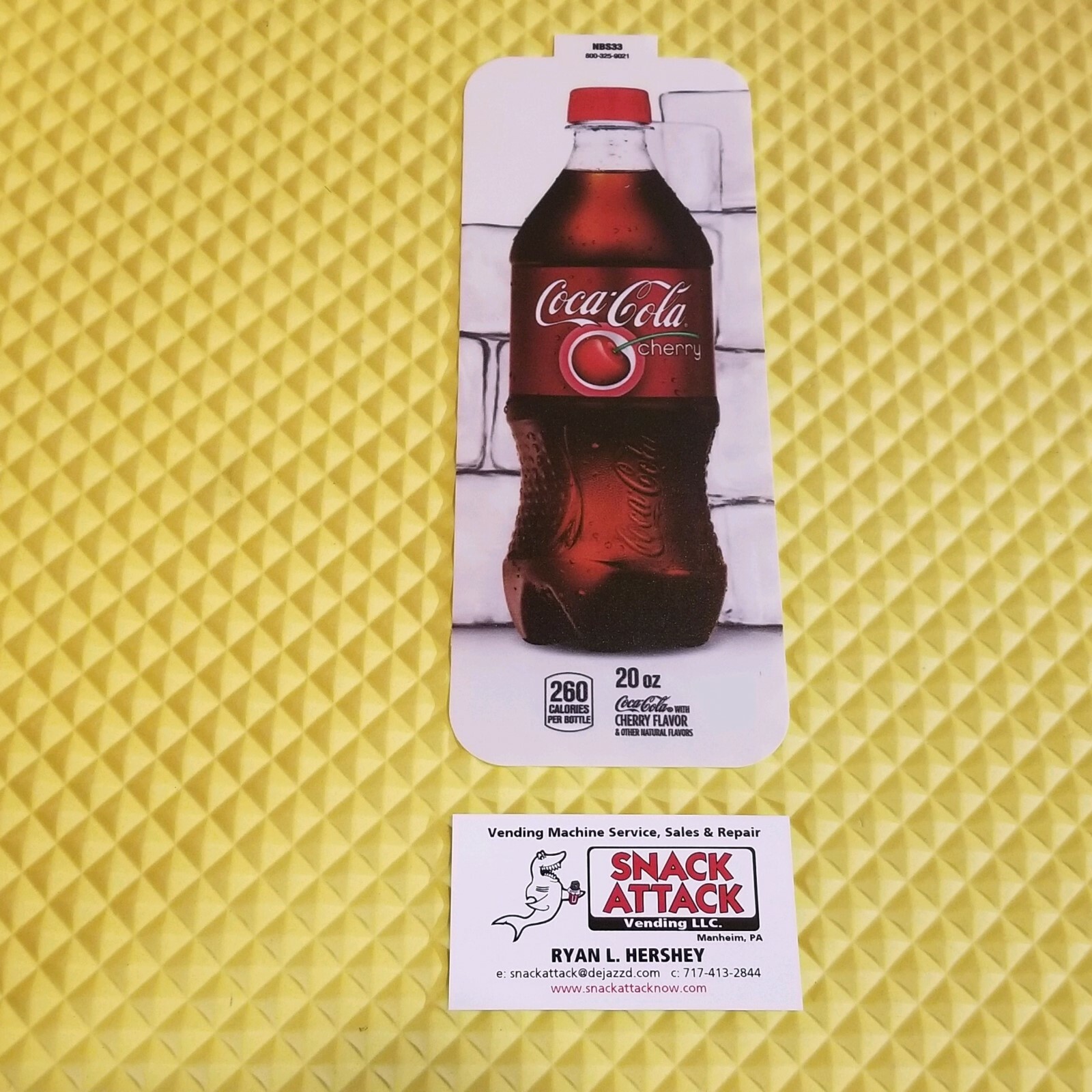 ROYAL VENDORS 660 SODA VENDING MACHINE "CHERRY COKE" 20oz BOTTLE VEND LABEL