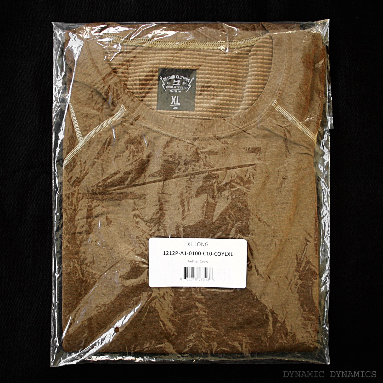 Beyond Clothing Aether Crew Short Sleeve Shirt - Coyote - Extra Large Long -XL L