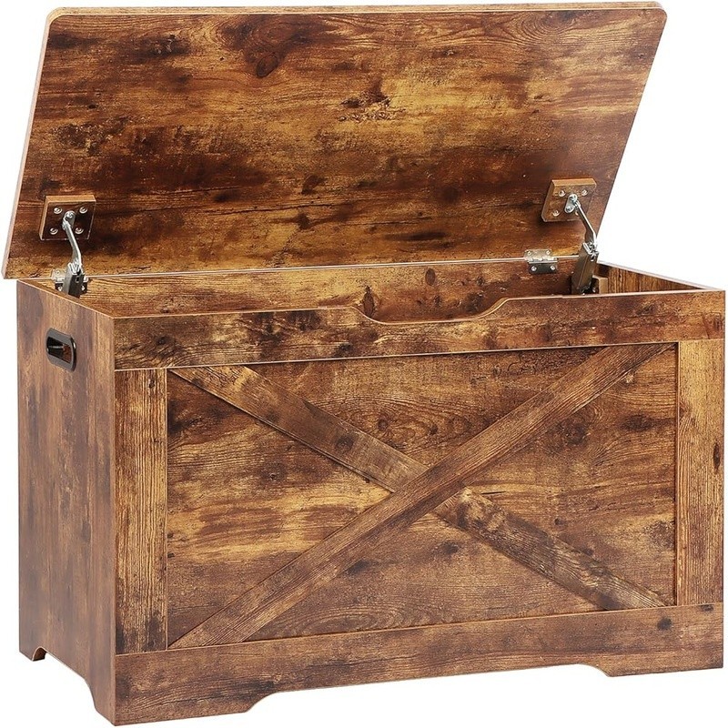 Multifunctional Storage Bench W/ Safety Hinges & Large Capacity Home Use