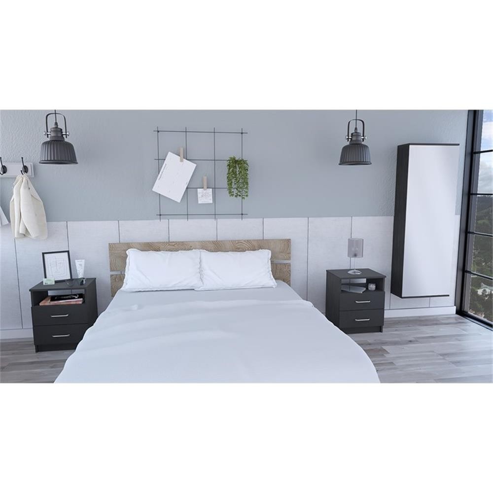 TUHOME Napoles 3 Piece Bedroom Set Multi-color Engineered Wood