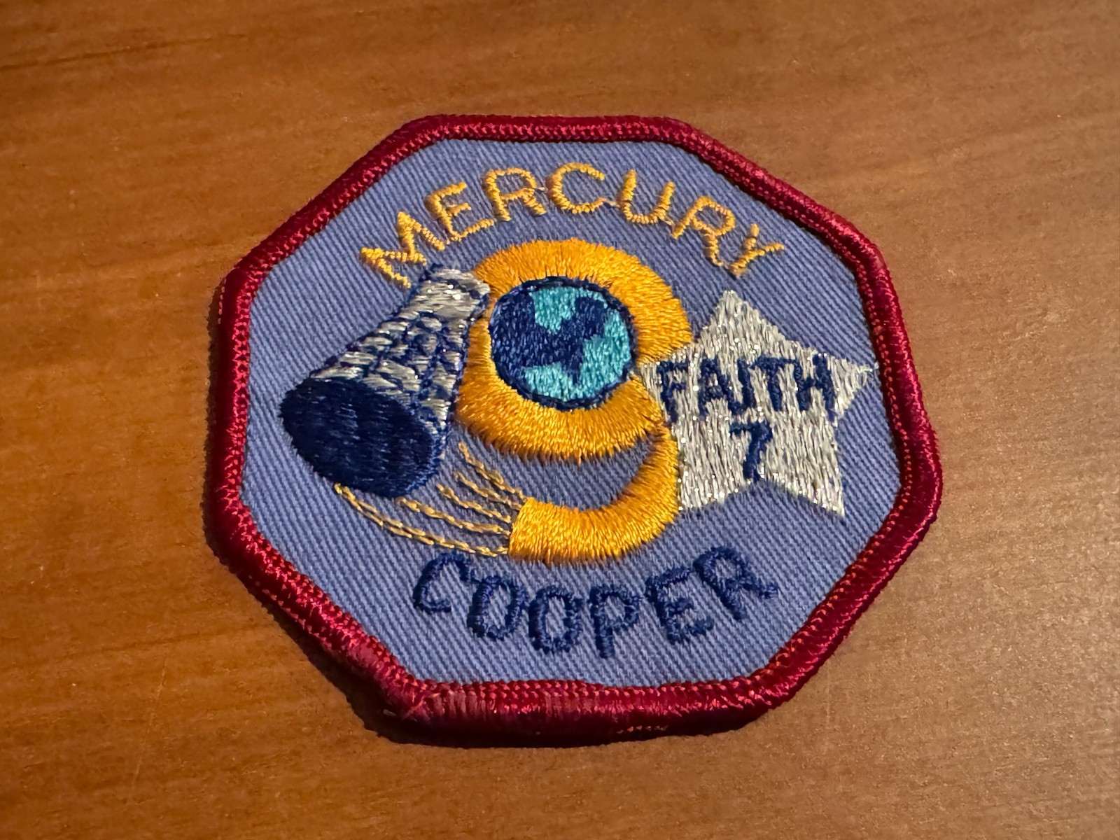Original 1960’s NASA Mercury 9, Faith 7, Mission Patch, Cooper