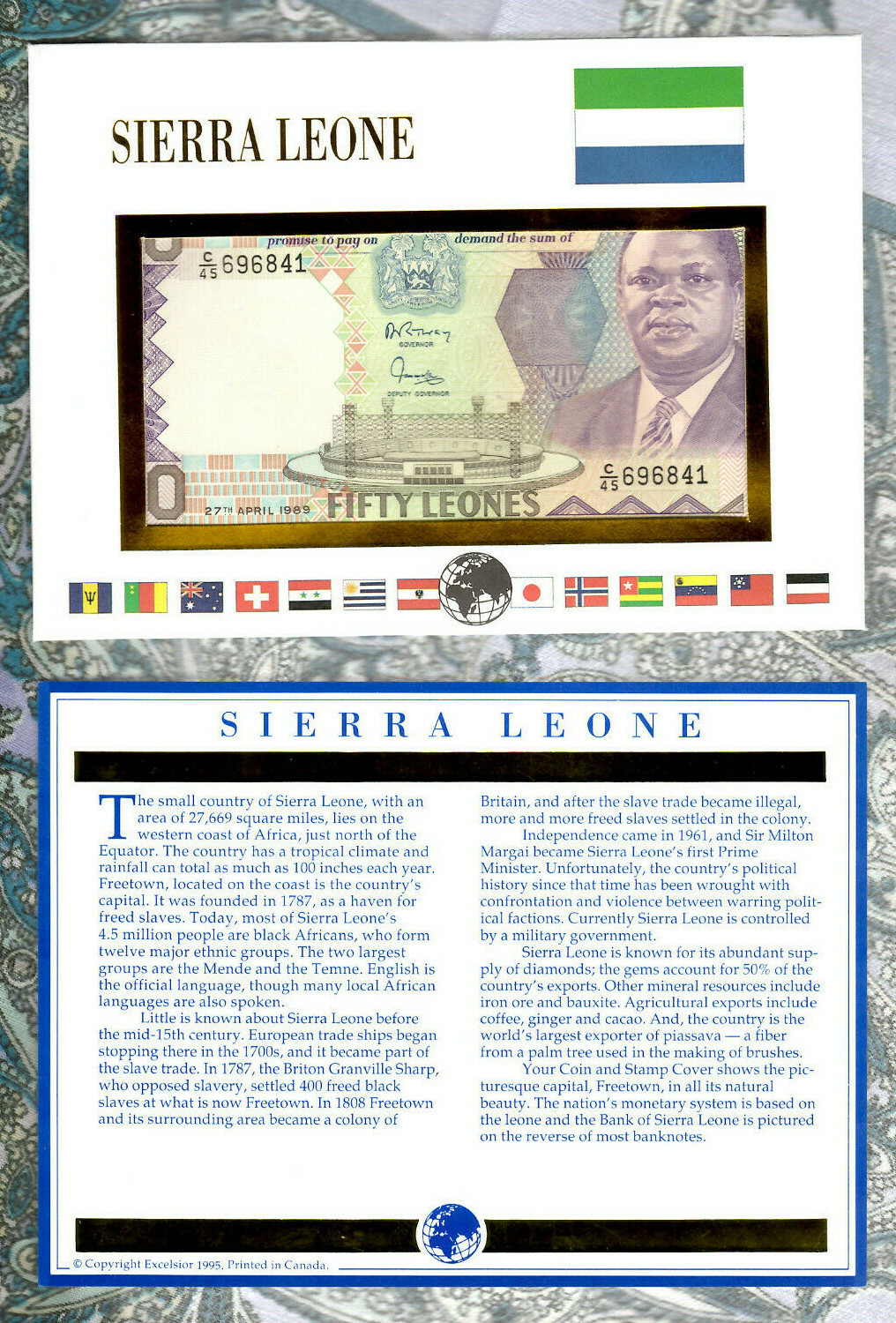 E Banknotes of All Nations Sierra Leone 1989 50 Leones  P-17b  UNC C/45 696841