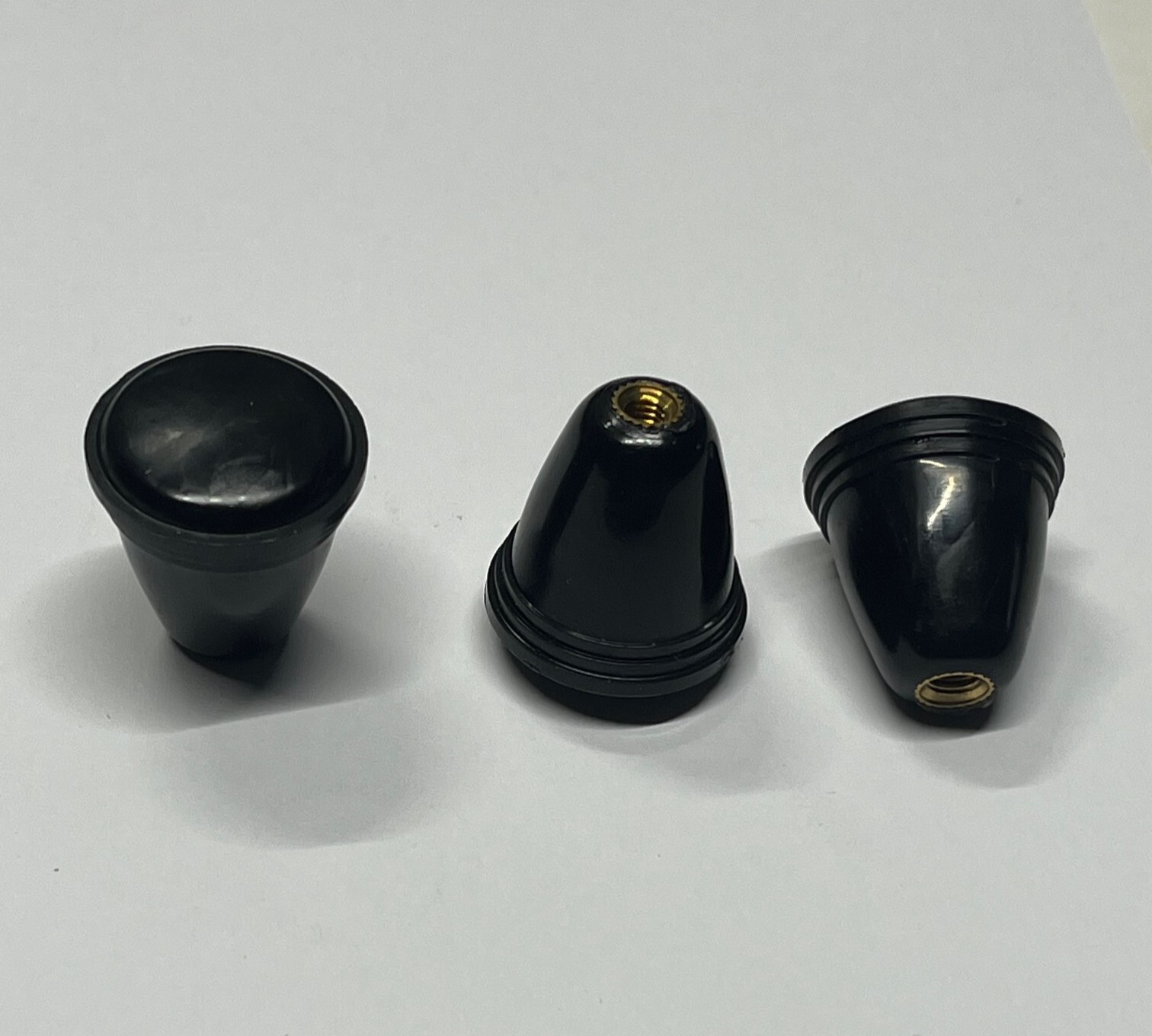 BLACK DASH KNOB Set For VW Bug, Ghia, Type 2 Bus 1955-1966 5MM Brass Threads