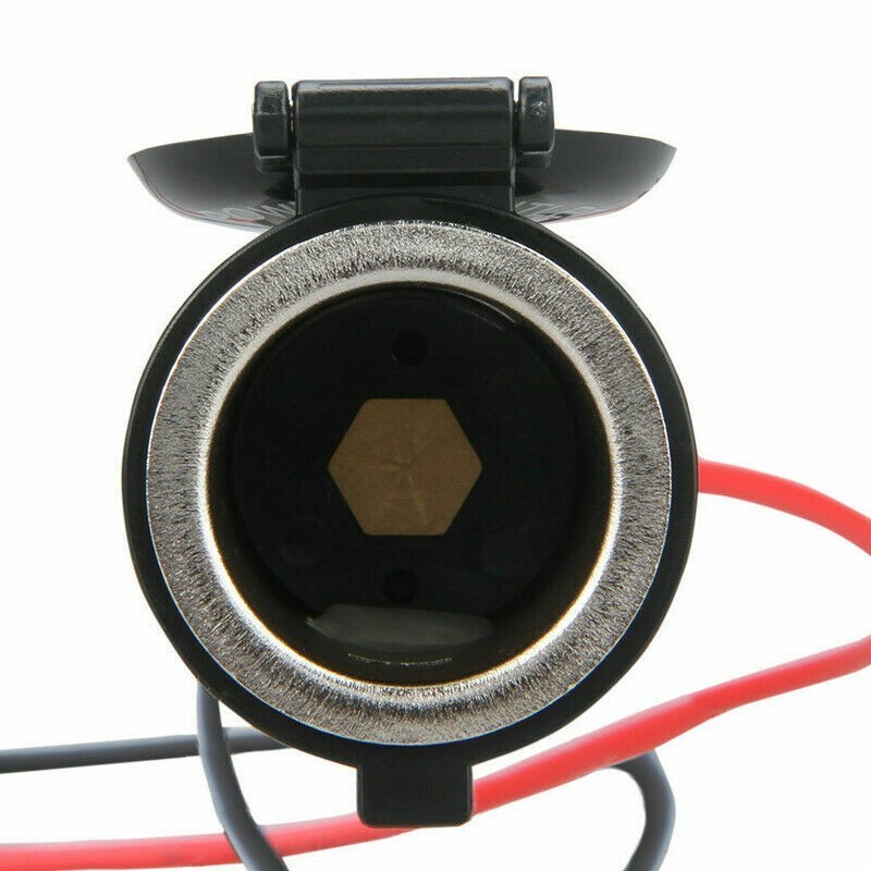 12V Car Cigarette Socket Lighter Power Plug Outlet with 23" Line for Motorcycle
