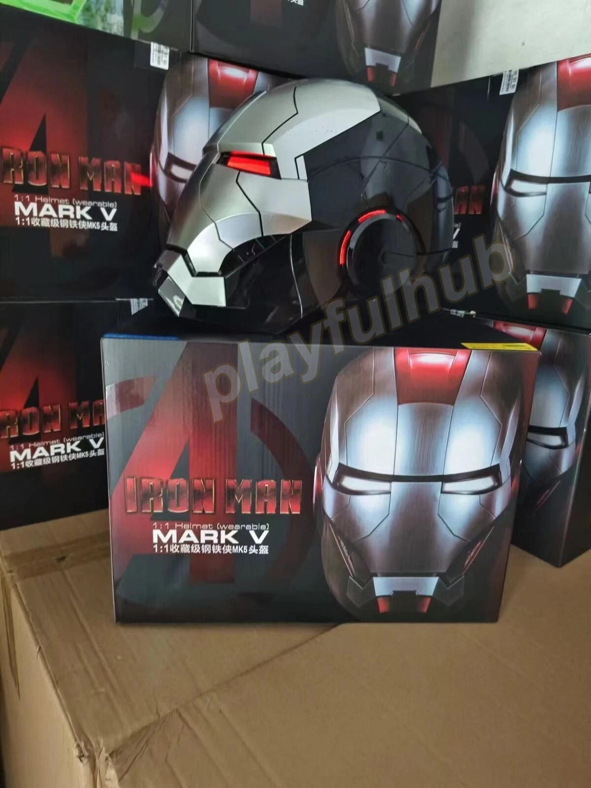 Autoking Iron Man MK5 Helmet Electronic Voice Activated Wearable - Black
