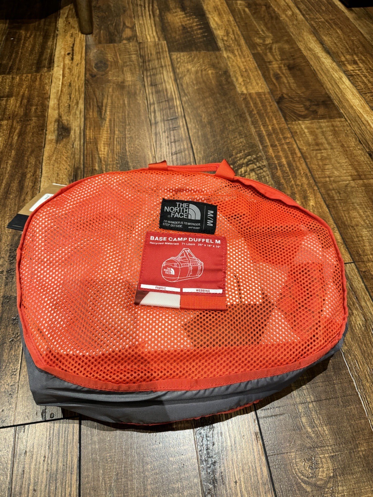 The North Face Base Camp Duffel-Red  Geometric Print Size M 14'' x 25'' x 14'