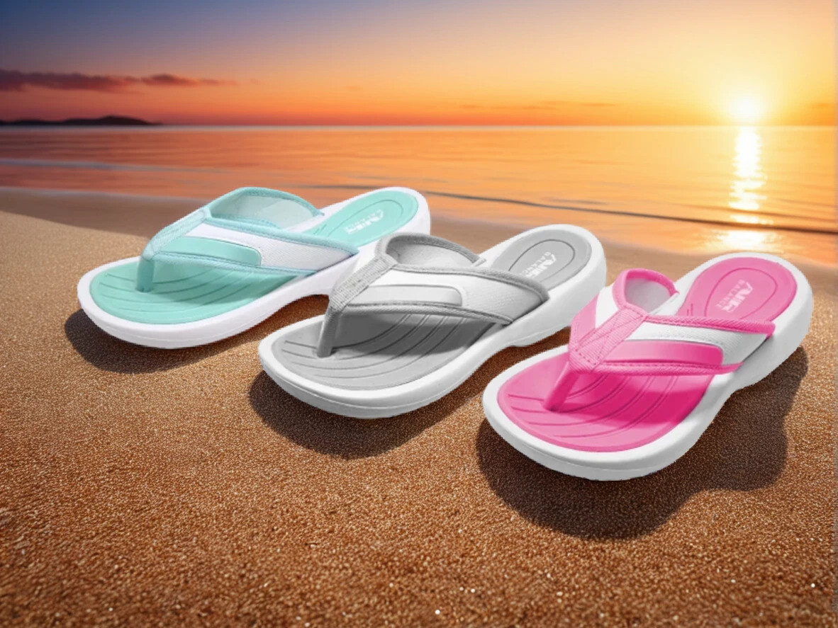 Women Air Balance Flip Flops Sandals Beach 6-11 Mint Gray Pink  ABS8090W