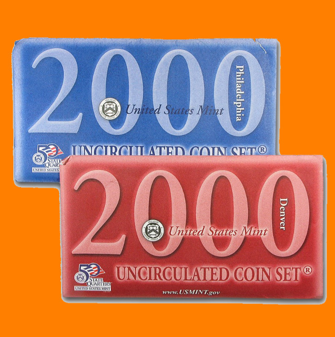 2000 U.S. Mint Set ~ 20 Coins ~ P & D ~ Uncirculated Government Packaging OGP