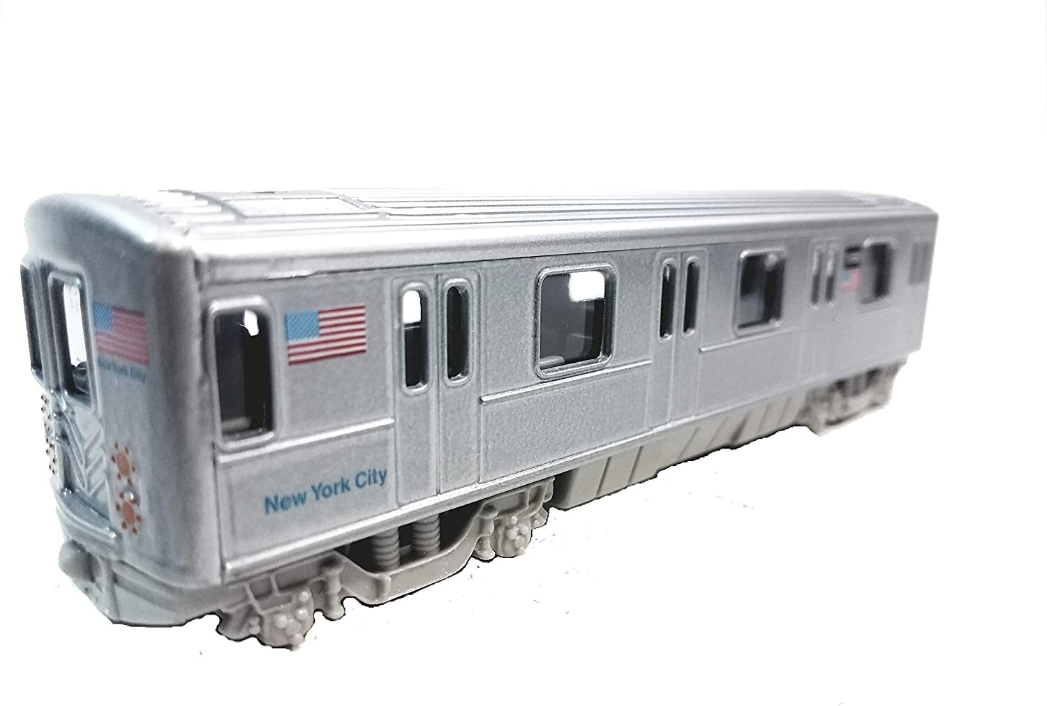New York City MTA Metro subway rail train diecast model pullback and go 7" Bl
