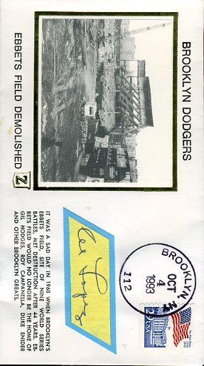 Al Lopez Signed Cut Jsa Cert Sticker Brooklyn Dodgers Fdc Autograph