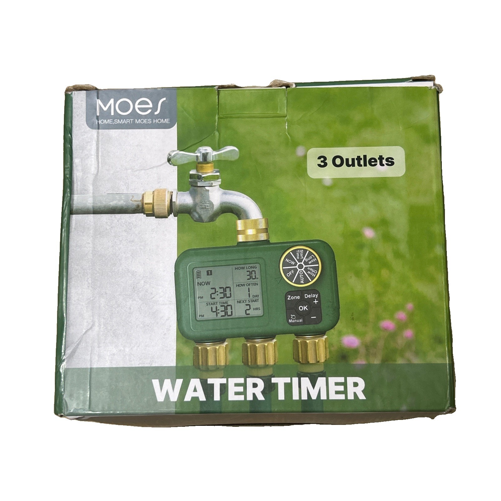 3 Zone Garden Hose Water Timer Heavy Duty Solid Brass Outlet Automatic Sprinkler