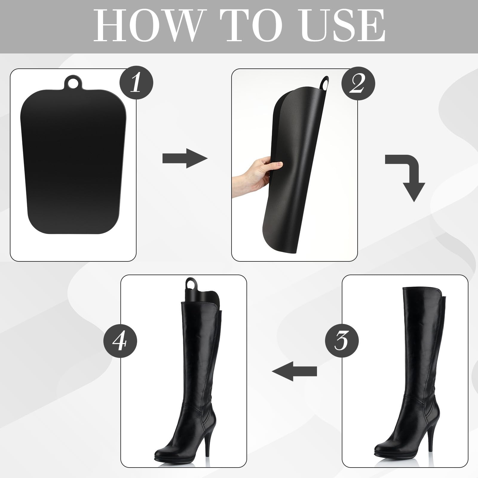 8 PCS 4 Pair Boot Shaper Form Inserts Tall Support Multisized Holder