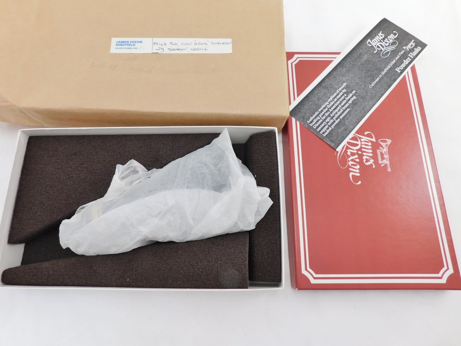James Dixon Black Powder Flask NIB