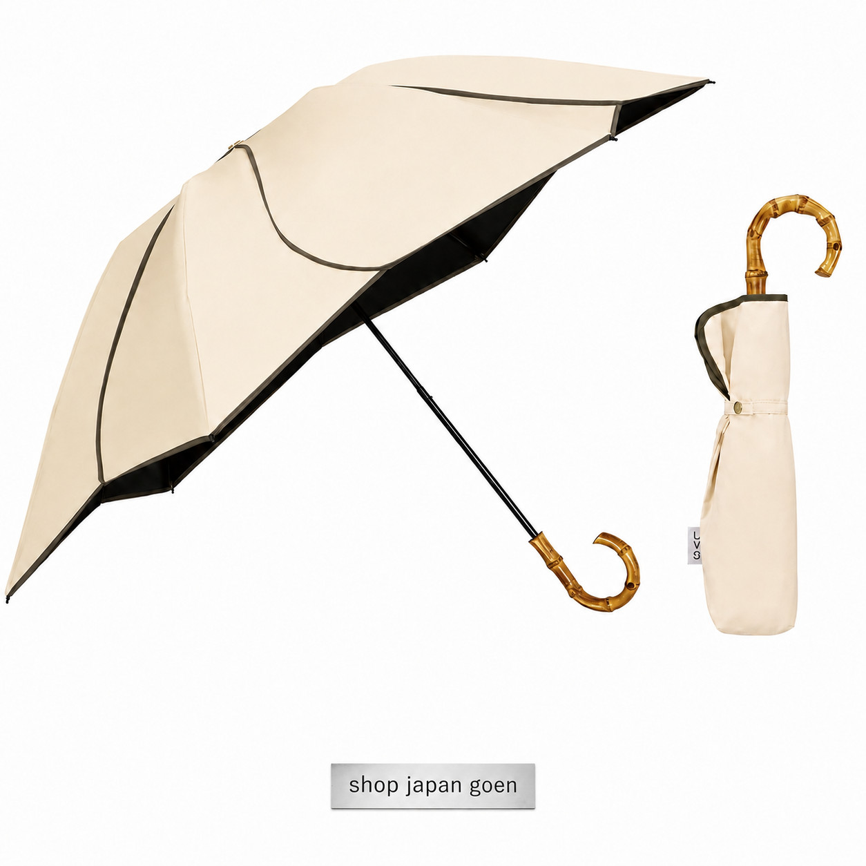 Wpc. UVO Folding Umbrella/3 Tier Floral Beige Shading rate & UV cut rate 100%