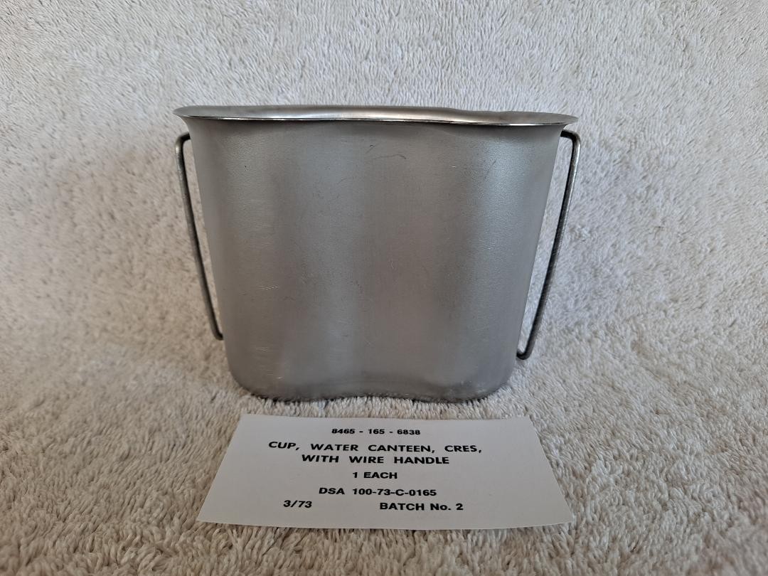 Canteen Cup, First Issue of Wire Handle dated March 1973. Unissued-NOS