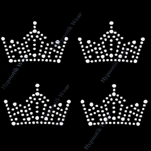 RhinestoneTransfer " New Crystal Mini Crown 4 pcs " Iron On, Hotfix, Bling