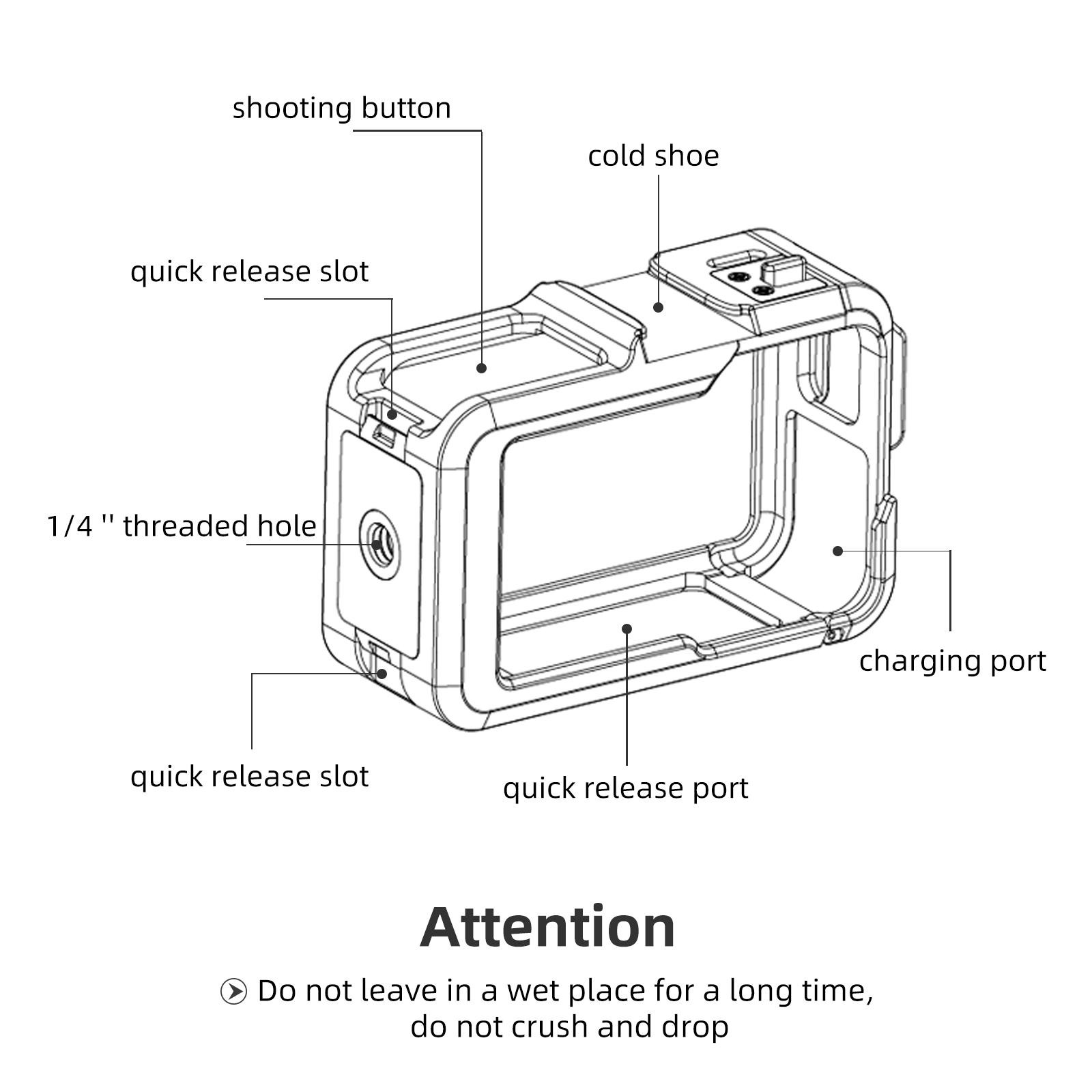 Aluminium Alloy Frame Protective Case Anti-Shock For DJI Osmo Action 3 Camera e