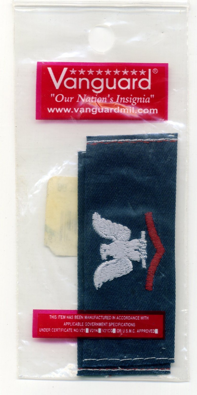 Vanguard Navy Embroidered Collar Device: E4 Third Class - Coverall - Old Stock
