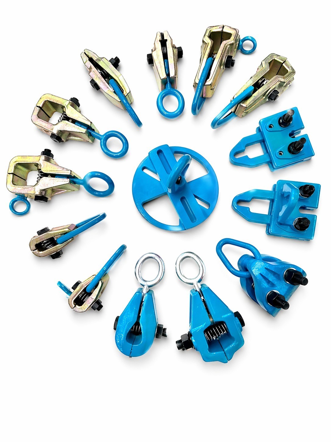 Set#117 14Pc Frame Machine Pulling Clamps Chains Hooks Auto Body Kit