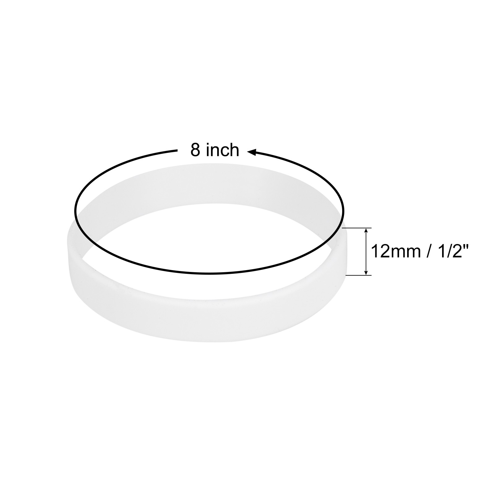 3Pcs Bracelets Wristbands 1/2 Inch Width 8" Length White
