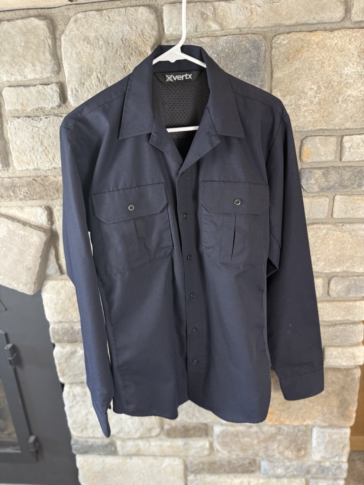 Vertx Phantom LT Tactical Shirt Mens Medium Navy Blue Long Sleeve Ripstop Vented