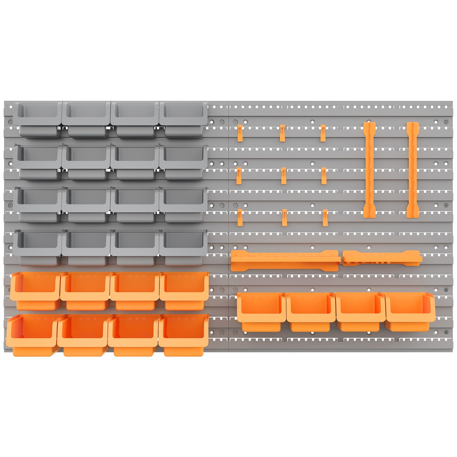 DURHAND 44 Piece Wall Mounted Pegboard Tool Organizer Rack Kit with Various Size