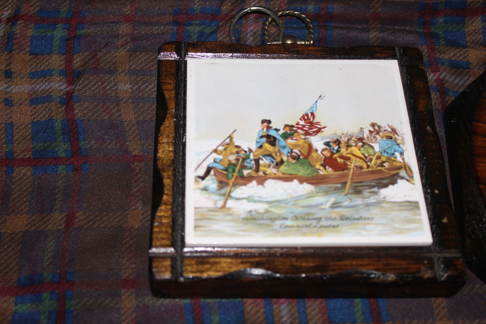 (3) Ceramic Wooden Civil War Independence Wall Plaques